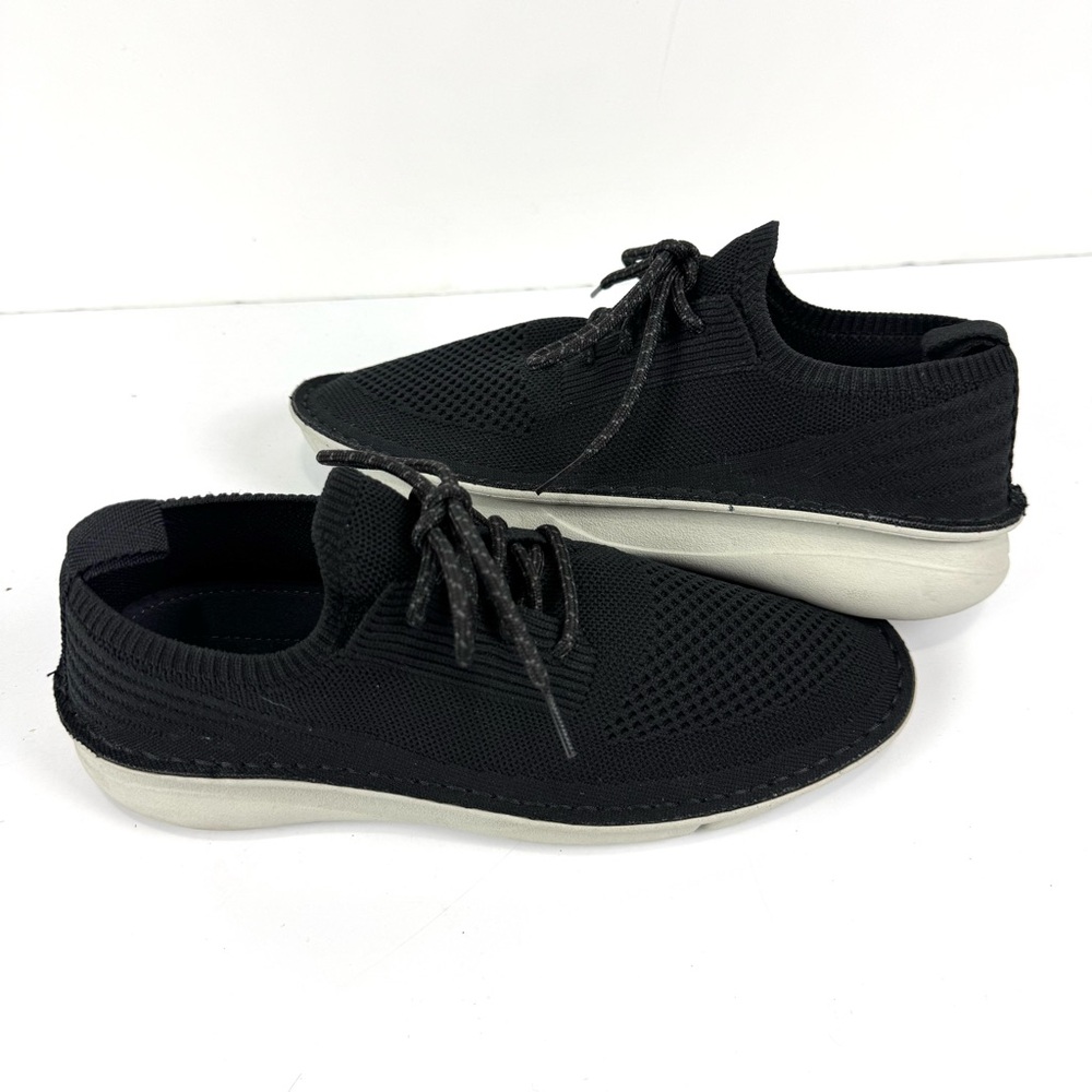 Clarks Origin 2 Black Knit Slip On Sneakers Comfort Shoes Women’s 7.5 M Casual